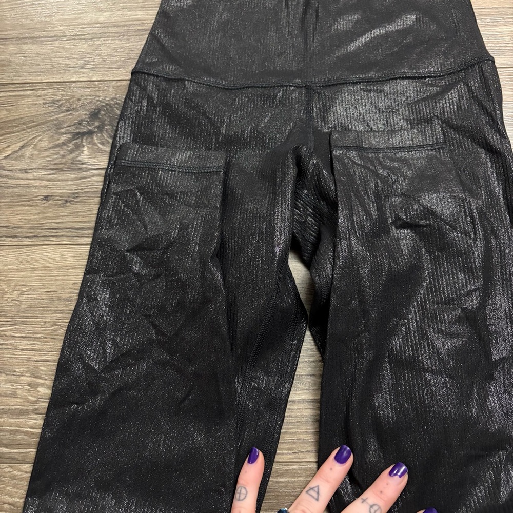 Lululemon Align Ribbed High-Rise Pant 28" *Shine (Black) Size 6 - Picture 4 of 6